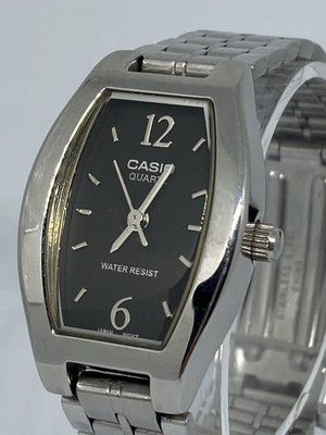 Casio Quartz 1330 LTP-1254 Women's Stainless Steel Bracelet Watch Black  Dial 79767859459 | eBay