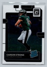 2022 Optic Carson Strong ROOKIE CARD #211 - Philadelphia Eagles. rookie card picture