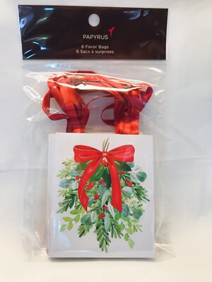 BUY ONE GET ONE FREE Papyrus Mini Holiday Gift Bags Set Of Six Christmas Bow