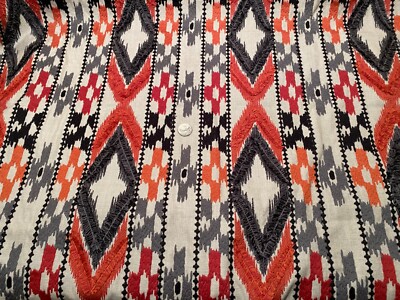 1.38YD  GASTON Y DANIELA Kravet QUEEN Red Grey Embroidered Fabric $644 Retail