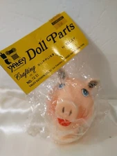Happy Pig Doll Head 3.5"  Yaley Enterprises Hong Kong New Vintage Craft 7281