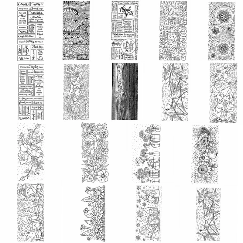 MARKENLOS Blumen Vögel Meerjungfrau Transparente Stempel DIY Scrapbooking Bastelkarte