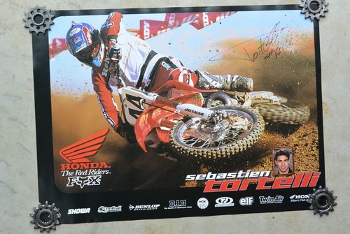 *SIGNED* Sebastian Tortelli Team Honda Poster Shop Sign Autograph 6726 Z5 - Picture 2 of 9