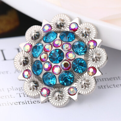 Straß Blumen Conchos Silber Strass Blume Concho Western Sattel Dekoration show