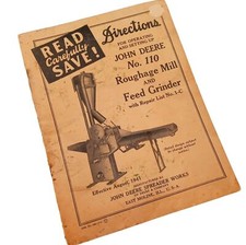 John Deere Spreader Works Directions 110 Roughage Mill Feed Grinder 1941 Manual