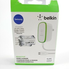 Belkin 6' Boost Up Home Charger Micro-USB Charging Cable 12W/2.4 Amp White Green