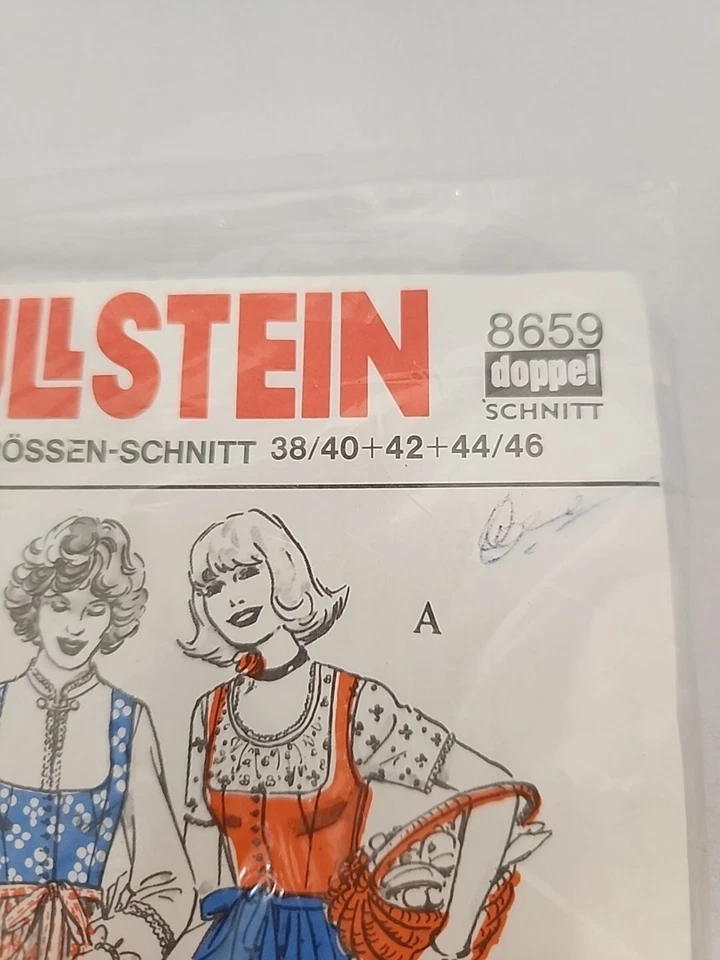 ULlstein German Dress & Apron Pattern Size M-L  #8659 Traditional Peasant Style  - Image 2 of 3