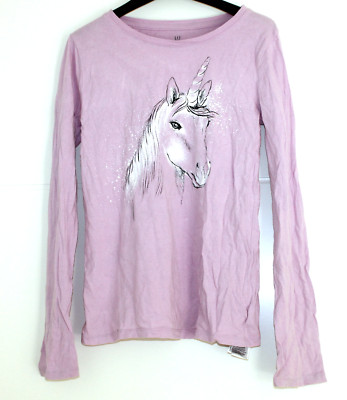 GAP Kids Mädchen Top T-Shirt Gr. 13 Jahre XXL  in rosa Unicorn Einhorn Muster!