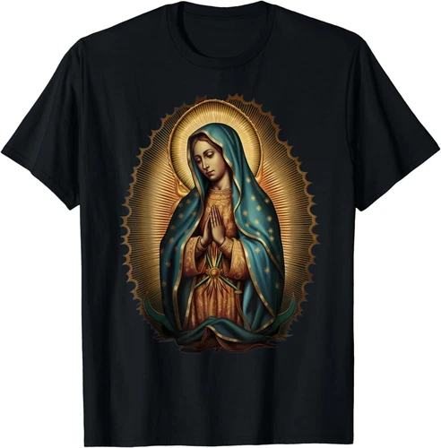 NUOVA Camicia Nostra Signora Virgen De Guadalupe Vergine Maria Cattolica Santa S-4XL - Foto 1 di 3