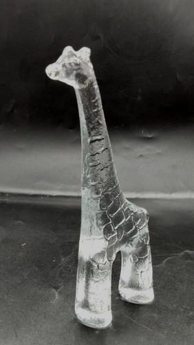 Bertil Vallien 1970er Kosta Boda Glas Zoo Serie 7" Giraffe Schweden flache Rückseite