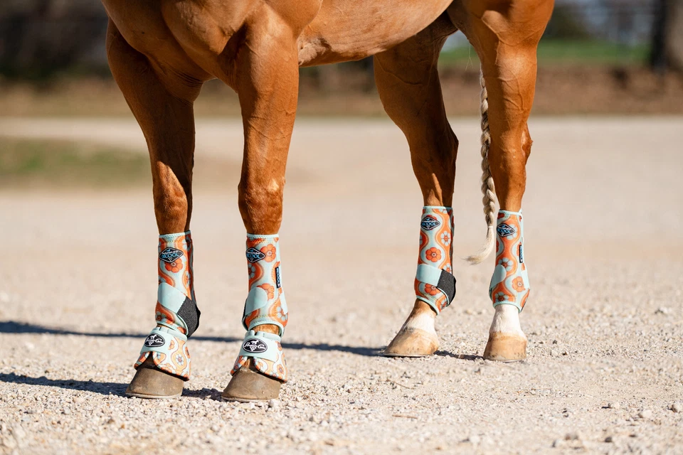 Professional's Choice 2XCOOL Bota de Caballo Medicina Deportiva 4PK Frontal Trasero Pequeña Flor Foto 3 de 3