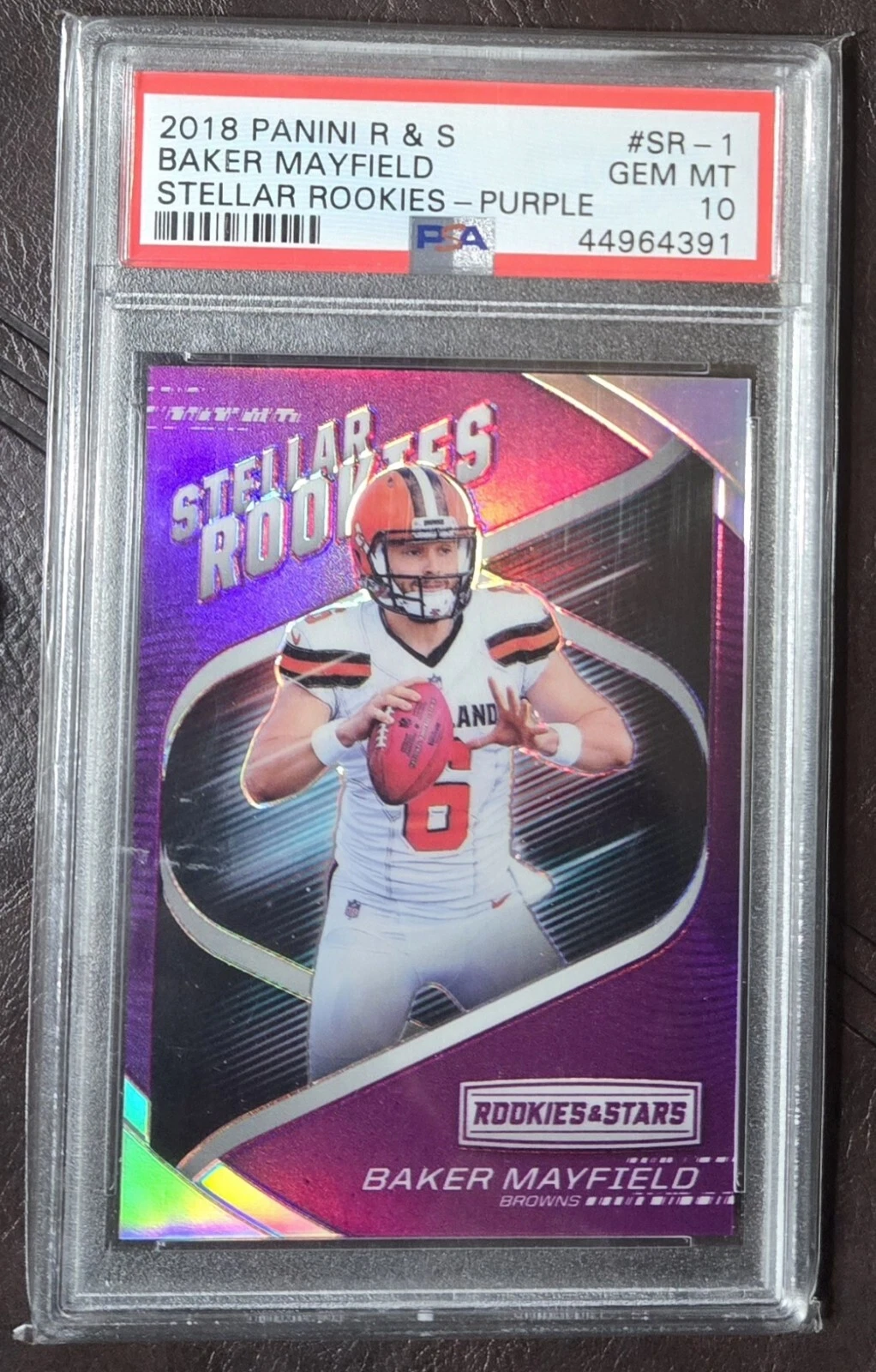 Baker Mayfield Panini Rookies & Stars Stellar Rookies #SR1 Purple