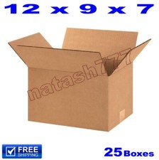 25 - 12x9x7 Cardboard Boxes Mailing Packing Shipping Moving Corrugated Carton