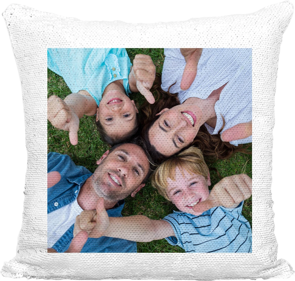 Personalised Customised Your Photo Cushion Cover Sequin Throw Pillow Flip Sequin - image 2 of 4