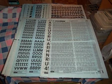 a. NOS Letraset Lettering 10 x 15 Sheet Various Fonts Sizes  Use Drop-Down Box