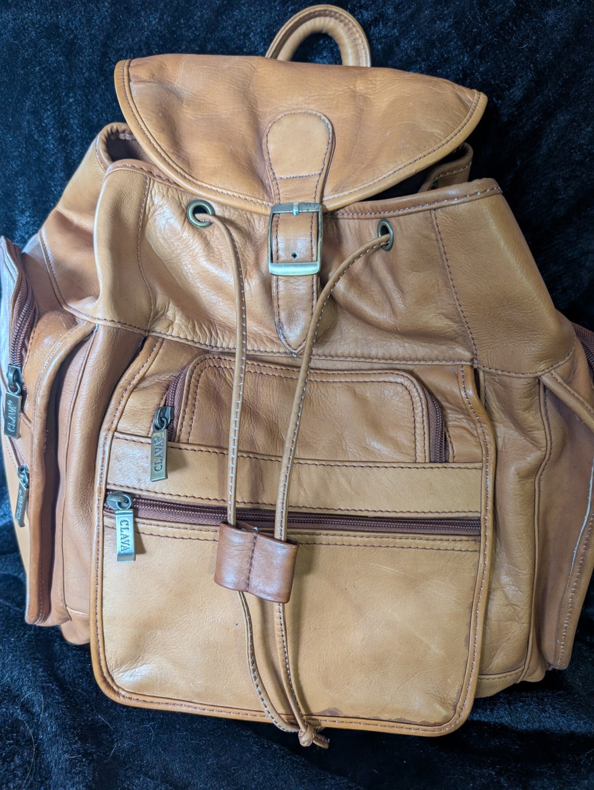 Clava American Leather Drawstring Backpack Unisex… - image 1