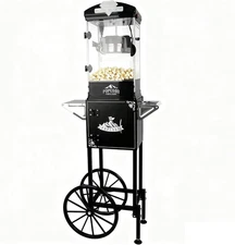 Popcorn Machine Cart,10OZ Kettle,450W Theater Popcorn Maker Popcorn Machine Cart