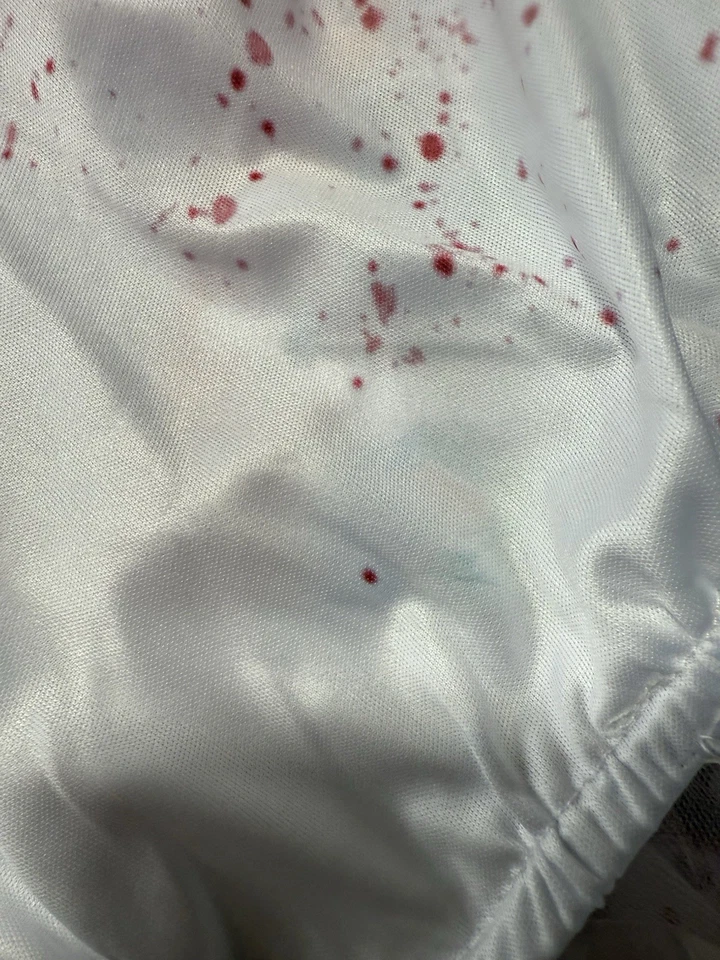 Mujer Zombie Novia Disfraz, Vestido Cola de Pez Sangriento Velo Grande (12-14) con Mancha Foto 3 de 4