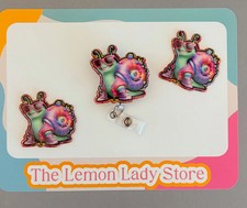 Cool Snail Badge Reel   Funny Colorful Retractable ID Holder with Sunglasses