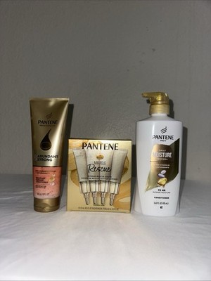 Pantene 3 Pc Hair Care Bundle NEW Moisture Renewal Conditioner Rescue Shots