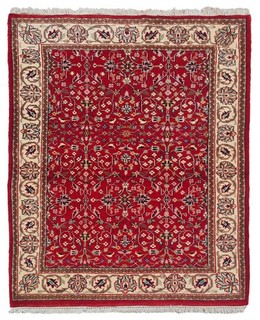 Genuine Hand Knotted Vintage Tribal Tabreez Wool Area Rug 6 x 4 Ft