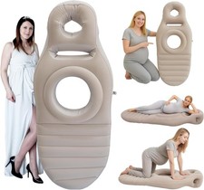 Inflatable Pregnancy Pillow, Belly Mattress Float with Abdominal Hole Full Bo...