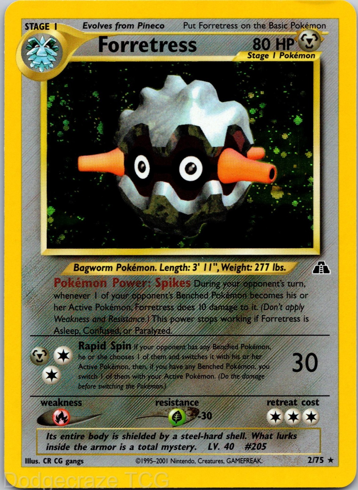 Forretress 2/75 Holo Rare Neo Discovery Pokemon NM
