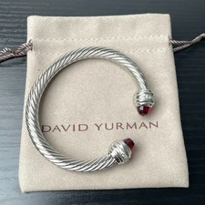 David Yurman silver garnet bracelet suitable for wrists 6-7 inches