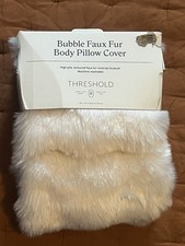 Bubble Faux Fur Body Pillow Cover Threshold Ivory NWT 20x52 New In Packaging
