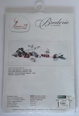 SEALED Luca-S Raspberries with Butterfly B2253 Cross Stitch Kit