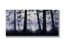 Misty Forest trees  monochrome large  Original Oil Painting by Graham Gercken