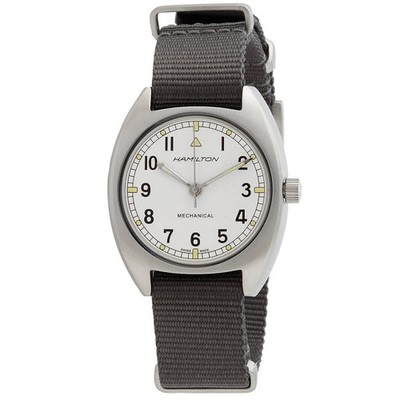 Hamilton Khaki Aviation Pilot Pioneer Mechanical Hand Wind Silver Dial Men's