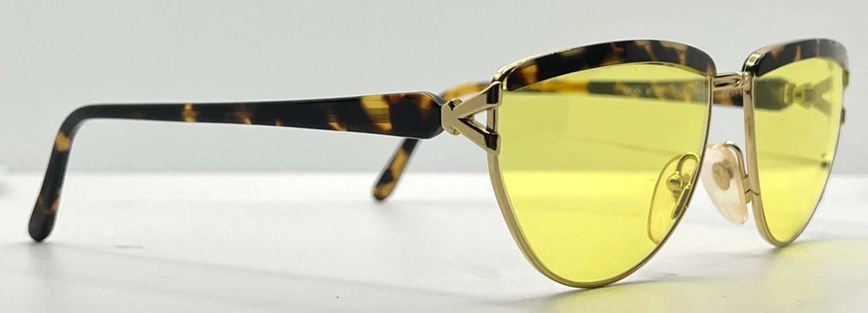 Kador MOD. Gafas de sol italianas K 80 vintage - lentes personalizadas amarillas nuevas - 57 mm - sin usar Foto 3 de 4