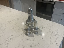 VINTAGE SILVER PLATED SUGAR SIFTER , SALT & PEPPER POTS