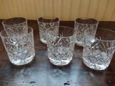 6 x Crystal Whiskey Spirit Glass Tumblers 8cm Tall