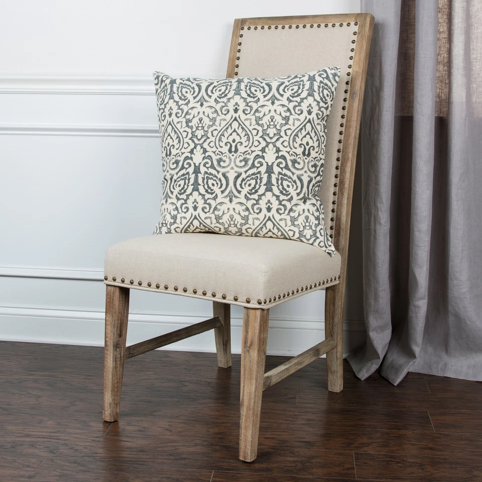 Rizzy Home Cotton Damask Throw Pillow, 22x22 - Image 3 of 4