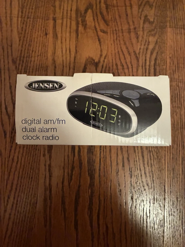 Jensen Digital AM/FM Dual Alarm Clock Radio JCR-175 Green LED New In Box - Image 2 of 4