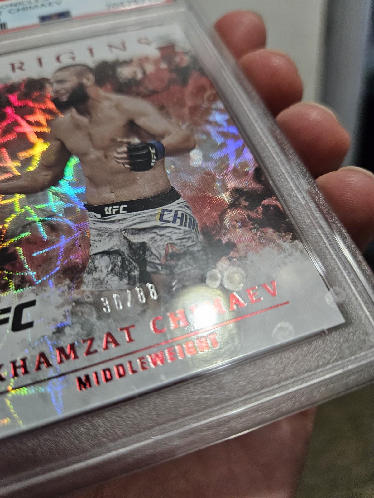 2021 Chronicles UFC Origins Khamzat Chimaev Asia Red /88, PSA 10 READ!!!!! view 5