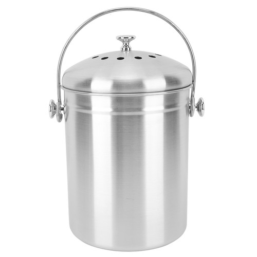 Countertop Compost Bin Round Stainless Steel Remove Odors Composting Bin AU - Picture 7 of 12
