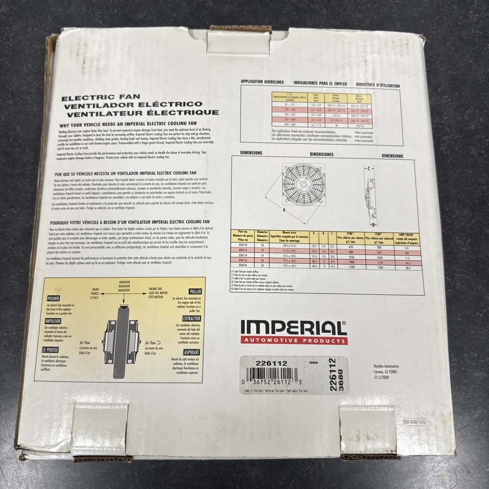 🔥Ventilador de refrigeración universal del motor de Hayden Imperial # 226112 listo para instalar listo Foto 4 de 4