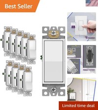Matte White Rocker Light Switch, 15A,  Listed...
