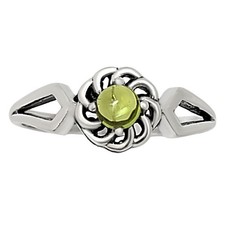 Natural Peridot 925 Sterling Silver Ring s.8 Jewelry R-1172