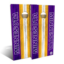 Minnesota Football Cornhole Skip's Garage Poplar Wood Outdoor Set Bags