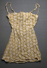 Faithfull The Brand Sundress Womens S Yellow Daisy Sweetheart Tie Back Mini