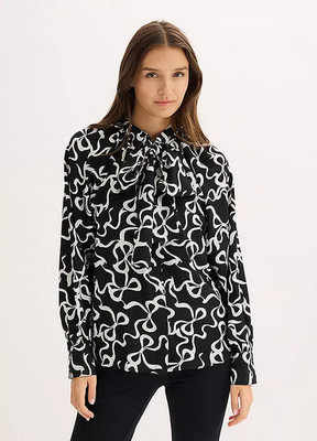 Freemans Black Pussy Bow Blouse Shirt    Plus Size  UK 24    (FJ113-6)