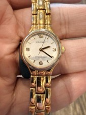 Nine West Women's Quartz Watch White Dial Gold Tone Bracelet 100m Analog
