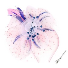 Fascinators Hats for Women, Tea Party Hat Derby Hats Headband Pink White Blue