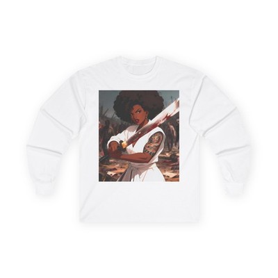   Black Female Samurai, Afrocentric, Warrior Unisex Ultra Cotton Long Sleeve Tee
