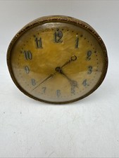 Vintage 1920 ‘s Art Deco 24hr Gilt Metal Desktop Bedside Mantle Clock