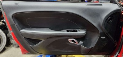 15-18 Dodge Challenger Front Door Trim Panel Left Driver Side Black Leather OEM